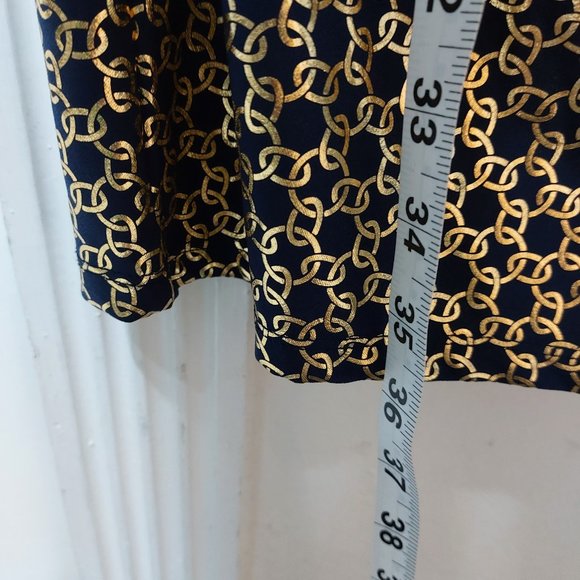 MICHAEL KORS Women's Metallic Chain-Print Knot Mini Dress SIZE MEDIUM - Picture 13 of 13